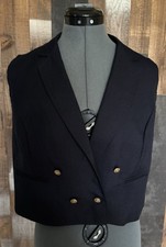 VTG 90s Y2K Womens Wool Blend Double Breasted Classic Vest Made in USA VGUC