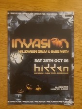 Invasion @ Hidden Rave Flyer Arcadian Brum 28/10/2006 Drum And Bass Halloween