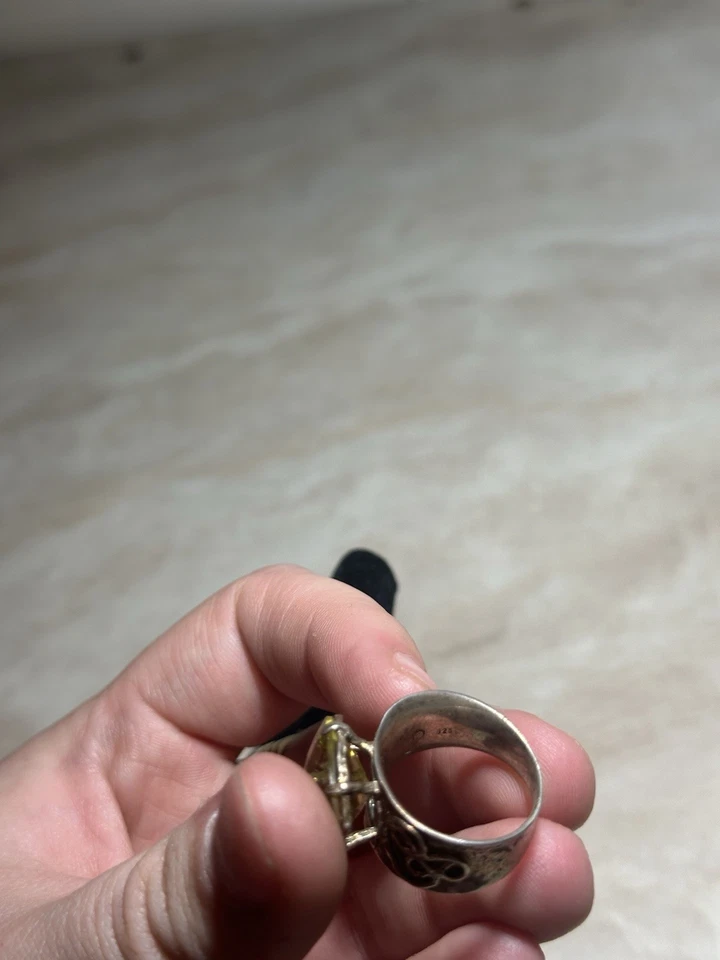 B. Paz Israel sterling silver lemon quartz statement ring size 6 - Image 4 of 4