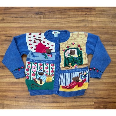 1990s Vintage Children's Novelty Mouse Cardigan by Eagle's Eye Kids 