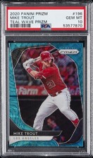 2020 PANINI PRIZM TEAL WAVE PRIZM #196 MIKE TROUT PSA 10