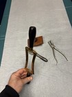 Lot Antique Leather Tools Brass Burnisher Embossing Roller Agate Osborne Pliers — photo 8