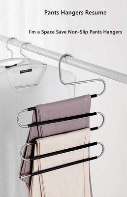 4X Kleidung Hosen Hosenbügel Mehrlagig Aufbewahrung Schrank Platzsparer Organizer