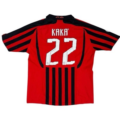 Y2K Men's Vintage 2007-2008 Adidas AC Milan Kaka Home Red Black