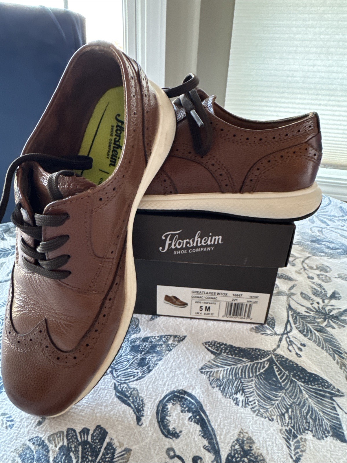 SAOLA Oxford a coda di rondine Florsheim Great Lakes Jr per ragazzi bambino gioventù