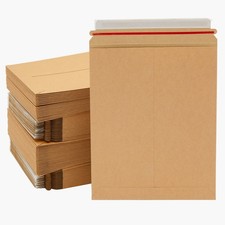 100 Pack Bulk Rigid Mailers, 9 x 11.5" Stay Flat Cardboard Mailing Envelopes