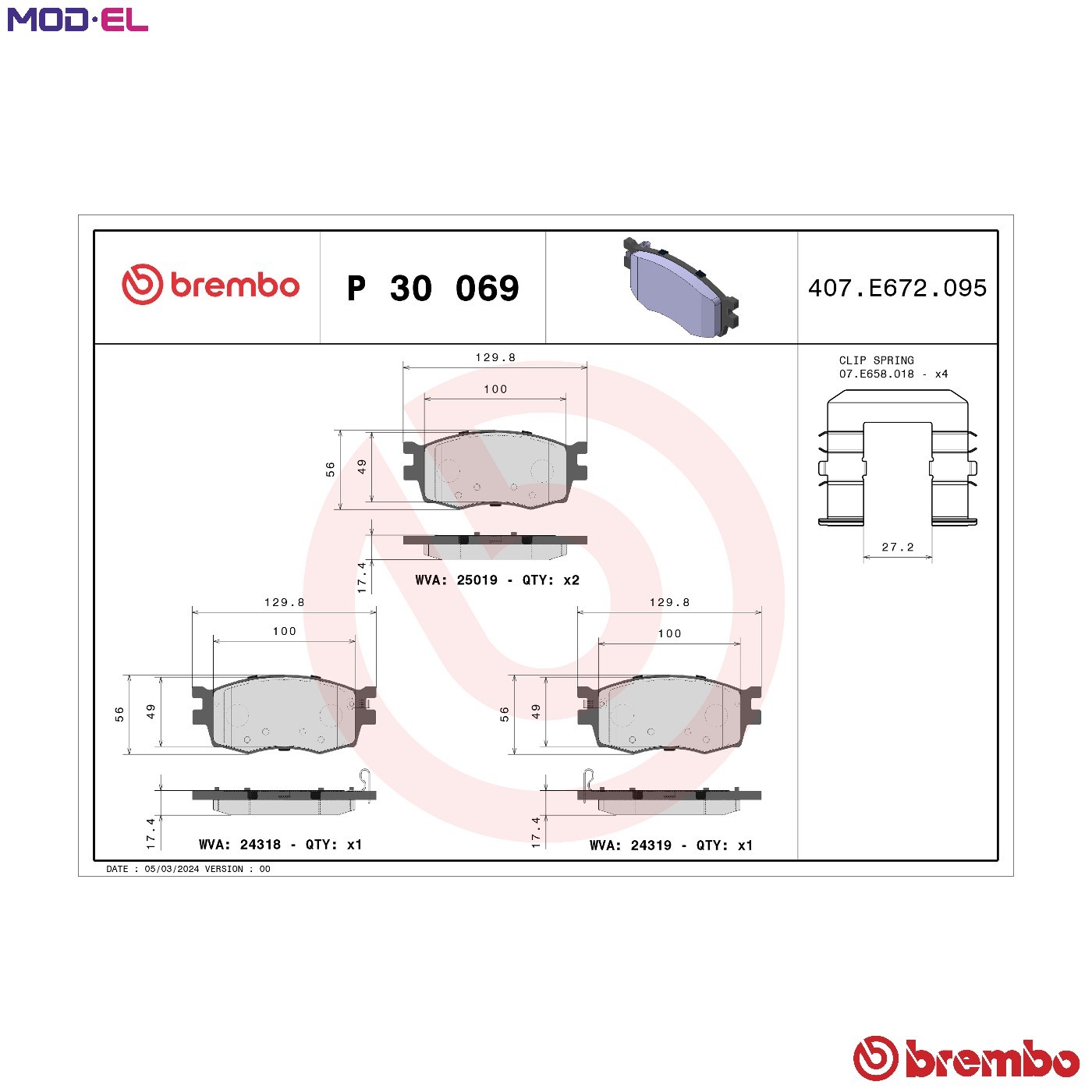 Brake Pads Set fits HYUNDAI i20 PB 1.4 Front 08 to 15 With ESP G4FA Brembo New - Image 20