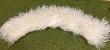 LARGE REAL WHITE MONGOLIAN LAMBFUR  COLLAR  SOFT SUPPLE  USA Lined , 23" x 5"