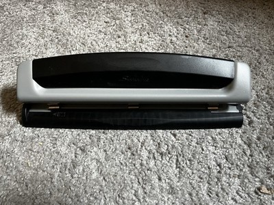 Swingline Three Hole Punch Silver Black Gently Used No Flaws