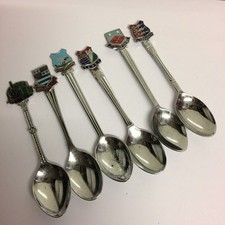 Vintage Souvenir Teaspoon Bundle Joblot Of 6 Collectable Decorative Spoons