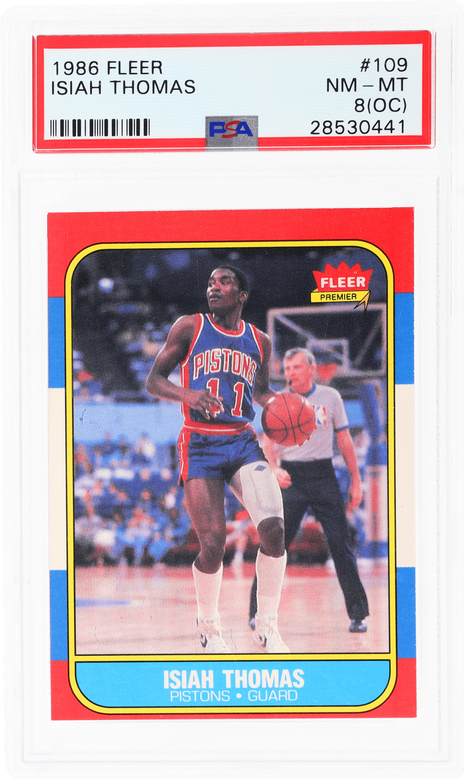1986 Fleer Isiah Thomas #109 PSA 8