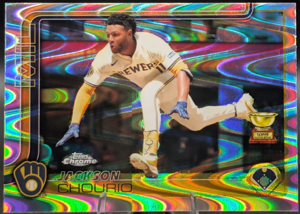 2025 Topps Chrome - Jackson Chourio #262 RayWave Refractor Brewers