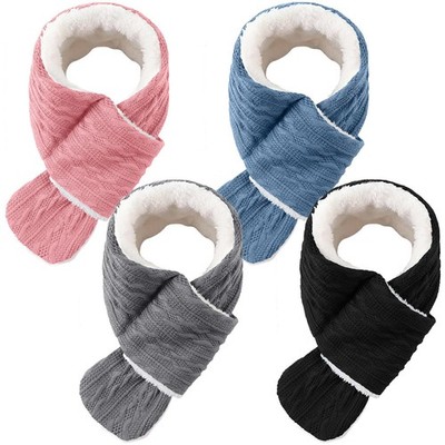 4 PCS Kids Fleece Scarf Toddler Winter Warm Knitted Scarves Girls Boys 36
