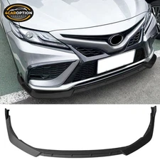 Front Bumper Lip Fits 21-24 Toyota Camry SE Spoiler Splitter PP Matte Black 3pcs