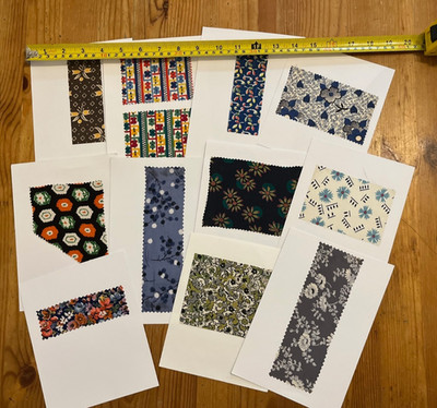 Original Vintage French Printed Textile Design Swatches Florals Geos Lot of 45