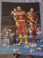 Mean Gene Okerlund autograph signed 16x20 photo NWO Hogan Hall Nash signed auto
