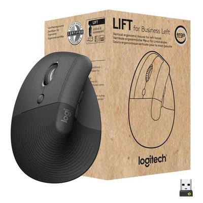 Logitech Lift for Business Left Ergonomic Mouse Graphite Logi Bolt BT