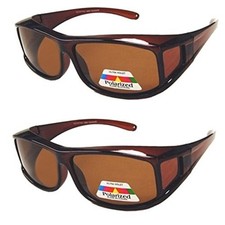 2 Pair Polarized Fit Over Wear Over Reading Glasses Lens Cover Sunglasses Black