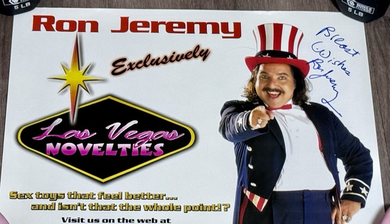 Porn Star Ron Jeremy Hand Signed Poster With Sketch
