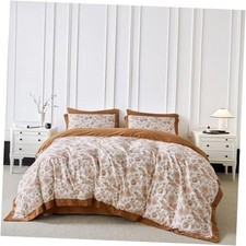 Vintage Floral Duvet Cover 100 Cotton 3 Pcs Set 1 King French Floral Hemmed