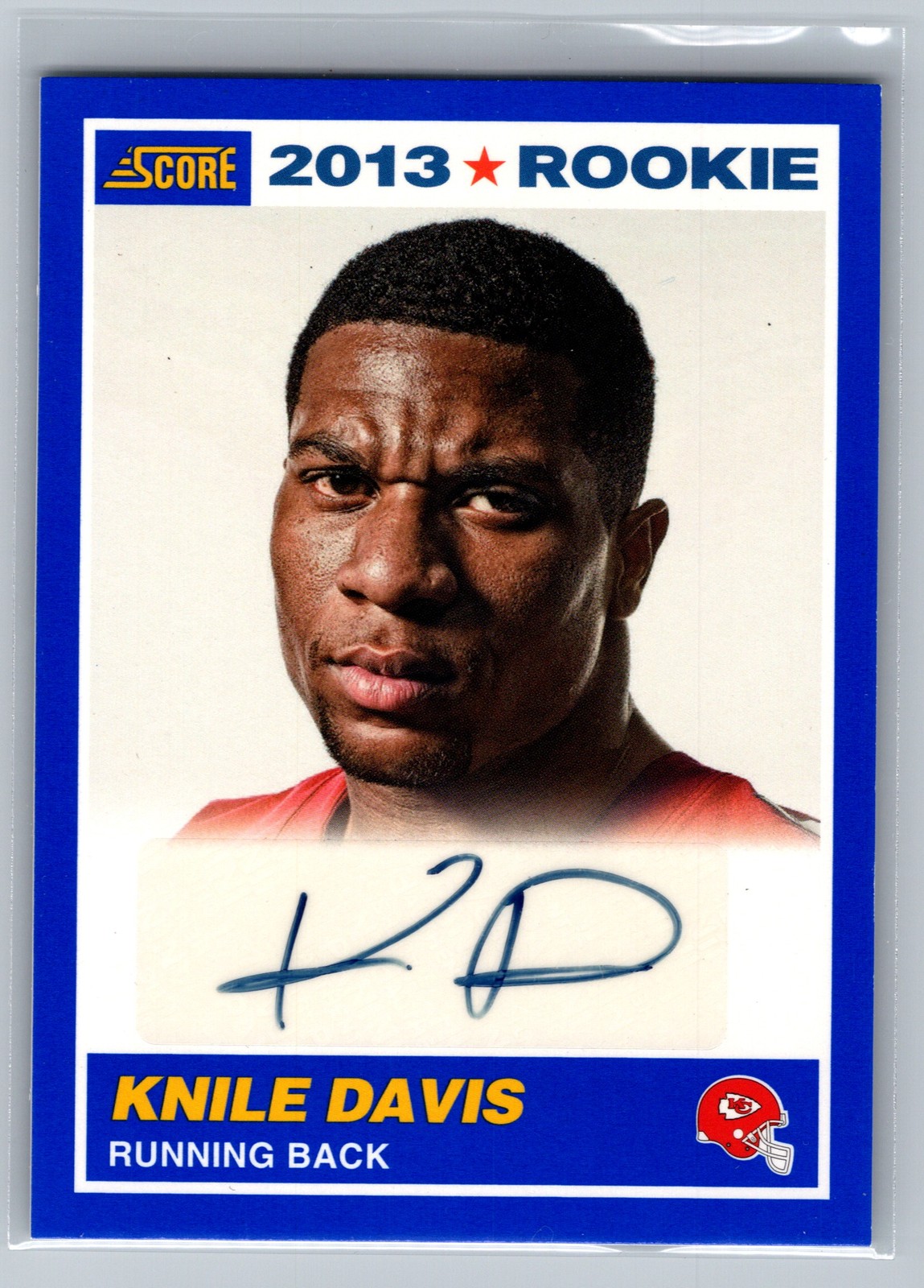 Knile Davis Panini Score #400 Autograph Blue