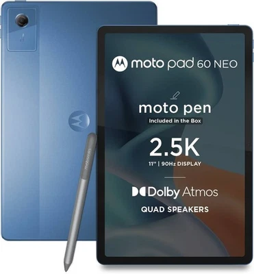 MOTOROLA Pad 60 Neo Blue (8 GB RAM 128 GB ROM) 11 inch with Wi-Fi+5G Tablet .