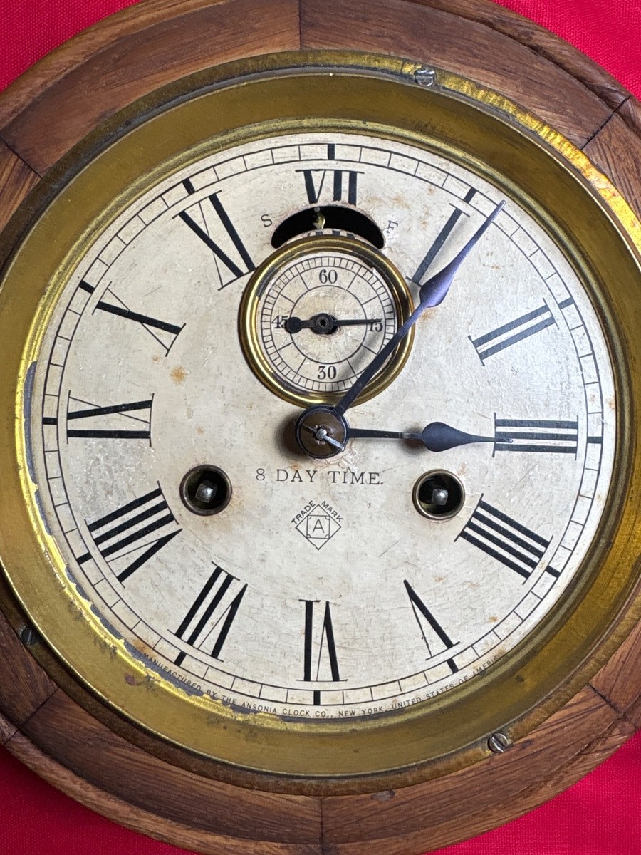 Vintage Oak Ansonia Schoolhouse Wall Clock | eBay