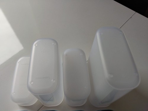 TUPPERWARE TUPPER-TIME QUADRO 4Teile VORRATSBEHÄLTER 320/800/1250/1700ml blau ne - Bild 2 von 6