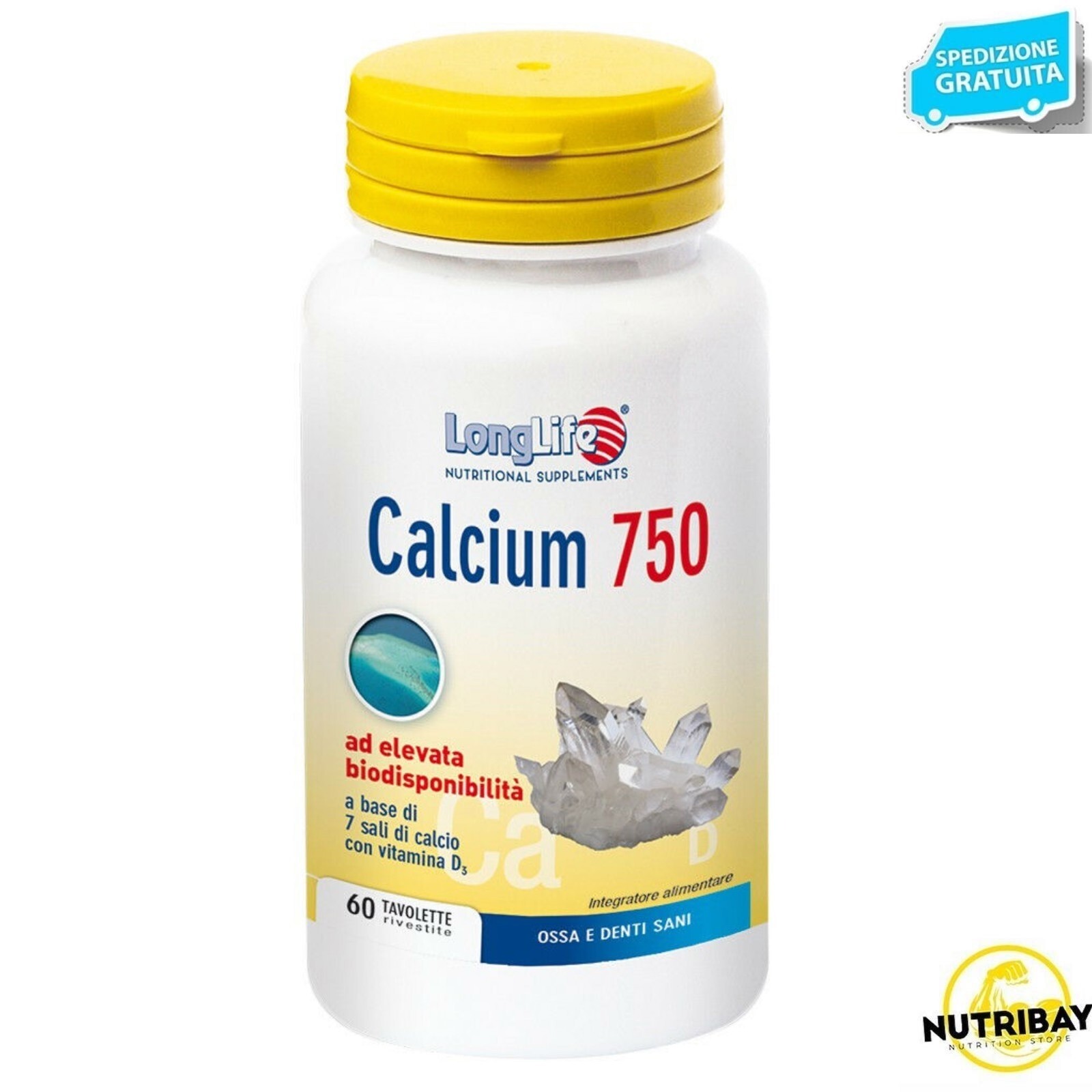 LONG LIFE CALCIUM 750 60 tav INTEGRATORE DI CALCIO CON VITAMINA D