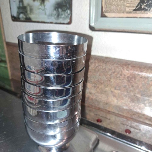 VINTAGE Rare! CHASE Art Deco Tray & 8 CHASE Cocktail Cups USA Walter von Nessen - Picture 11 of 11