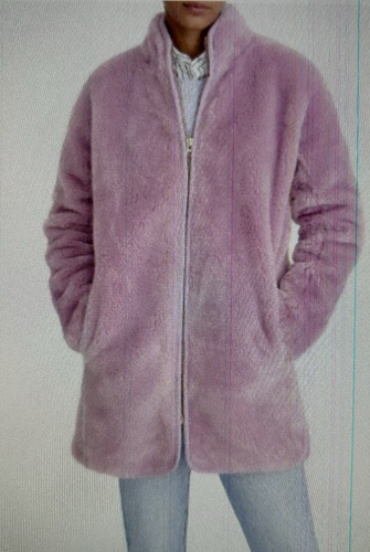 J.CREW ZIP-UP TEDDY COAT JACKET J9064 SMOKY WISTERIA $228 Size S