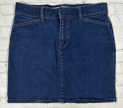 Gap Hip Hugger Blue Denim Jean Skirt Cotton Stretch Pockets Womens Size 10 