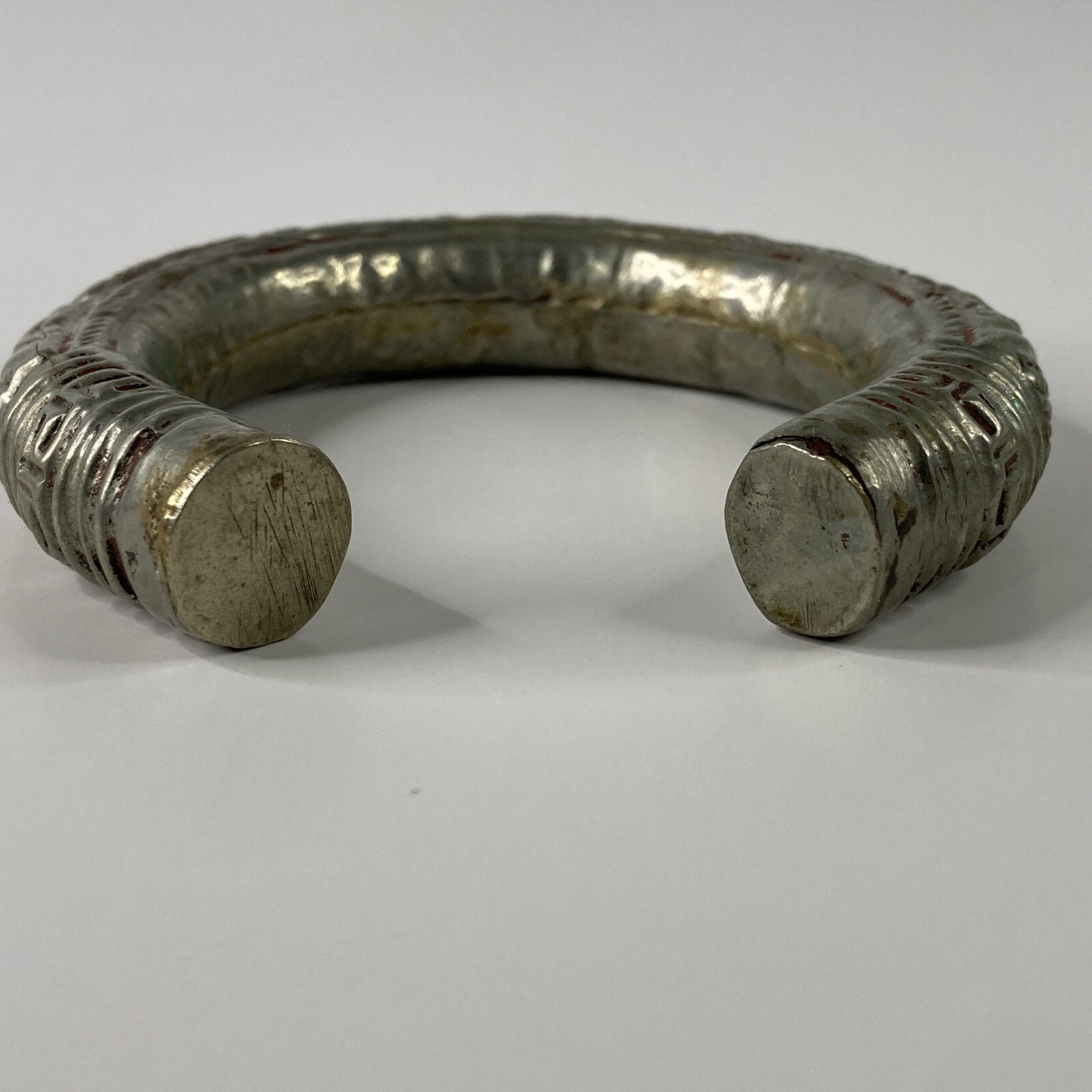 Silver Repousse Cuff Bangle Bracelet Chinese Anti… - image 5