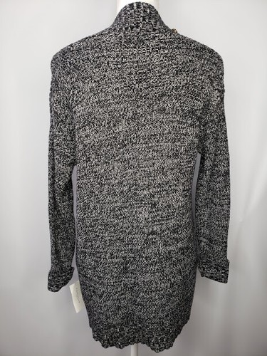Charter Club Open Front Long Sleeve Button Sweater Deep Black PM # 39 - Picture 6 of 9