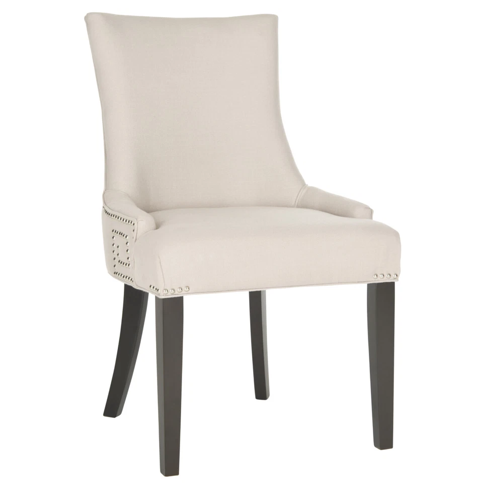 Juego de 2 sillas laterales SAFAVIEH Gretchen de 20"" H con cabezal de clavo plateado | Taupe | Foto 2 de 4