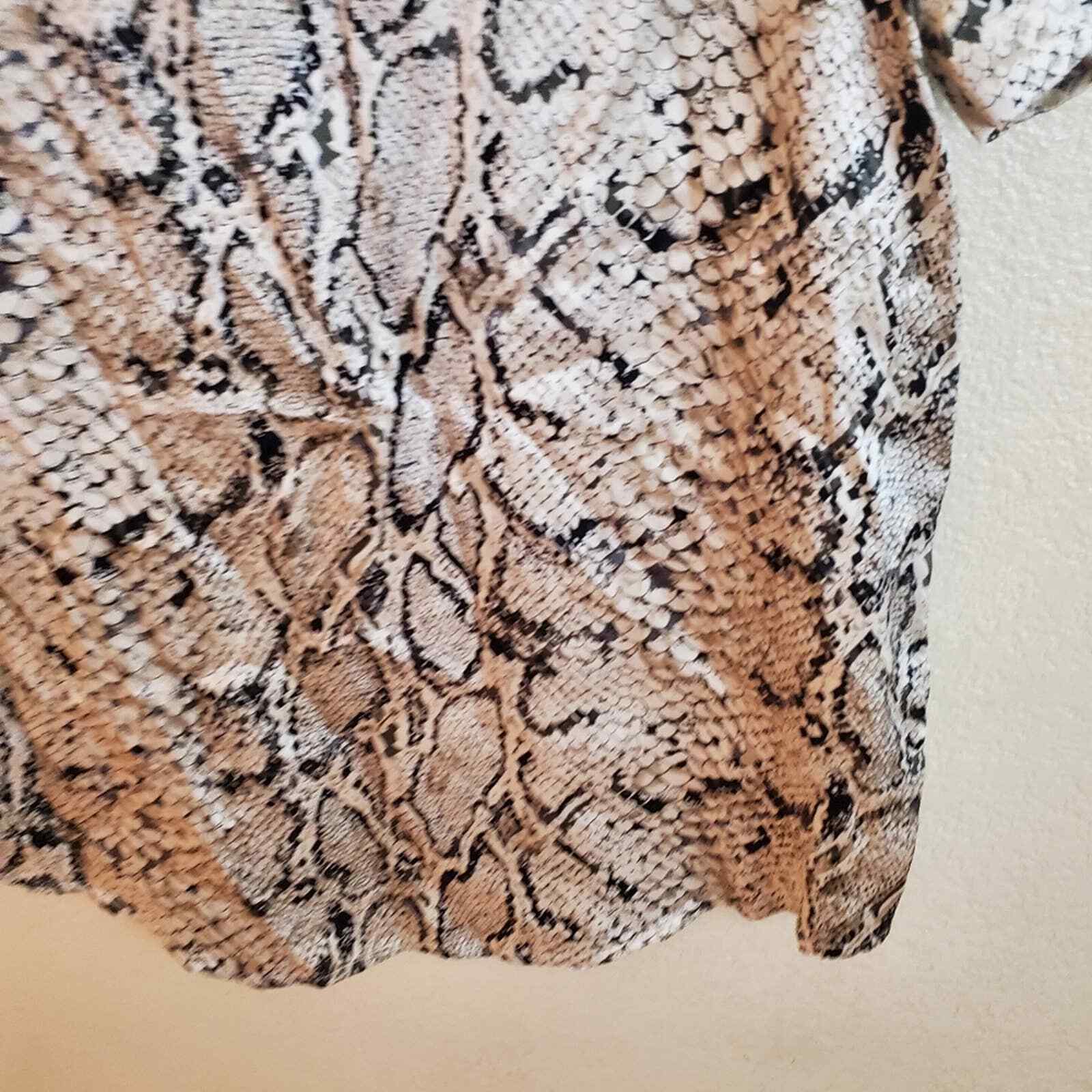 Equipment Snakeskin Python Silk Short Sleeve Blou… - image 6