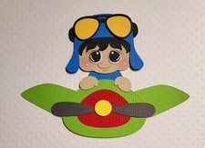 Just Plane Cute Boy Black Hair. Scrapbook, Card Making Paper Piecing