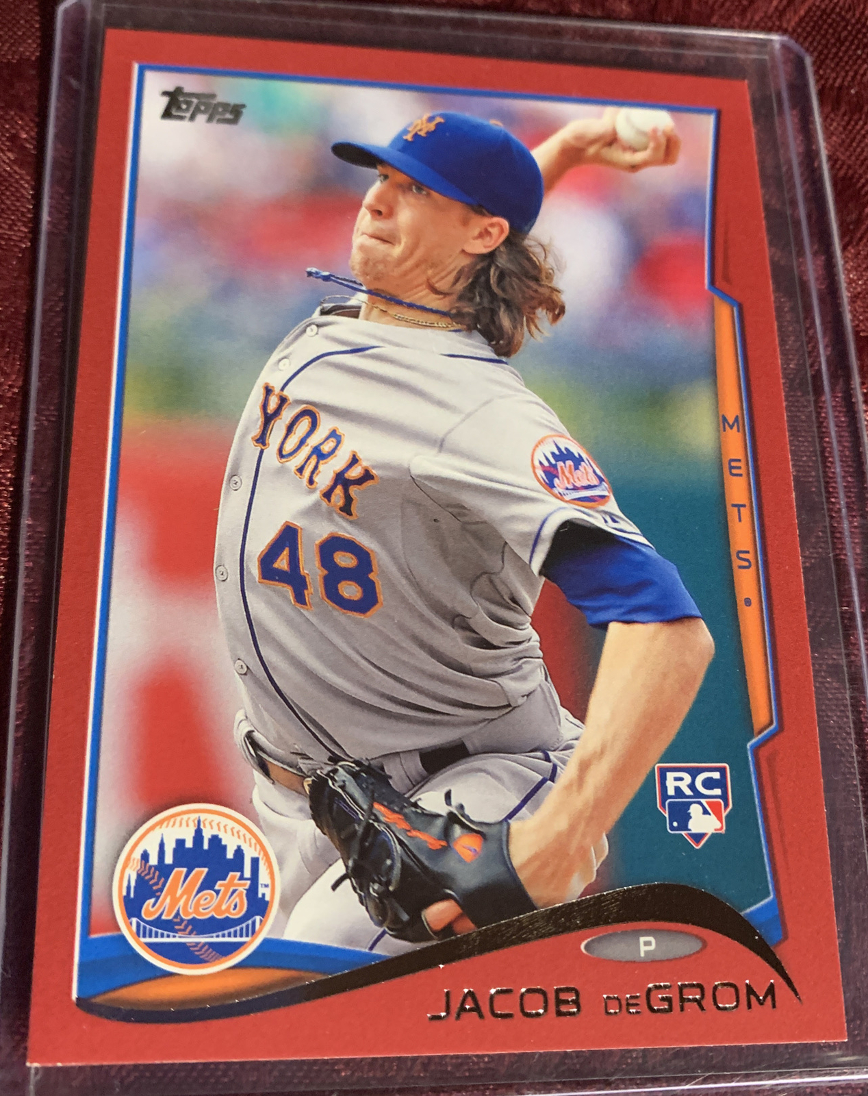 Jacob DeGrom 2014 Topps Update Series RED Border SP RC #US-50, Texas Rangers