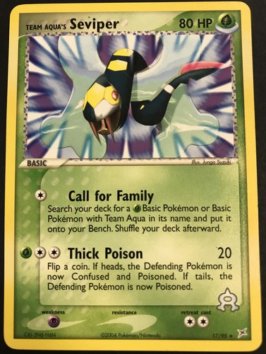 Pokemon Card Aqua's Seviper (EX Magma VS Aqua) 17/95 NEAR MINT Non-Holo Rare TCG