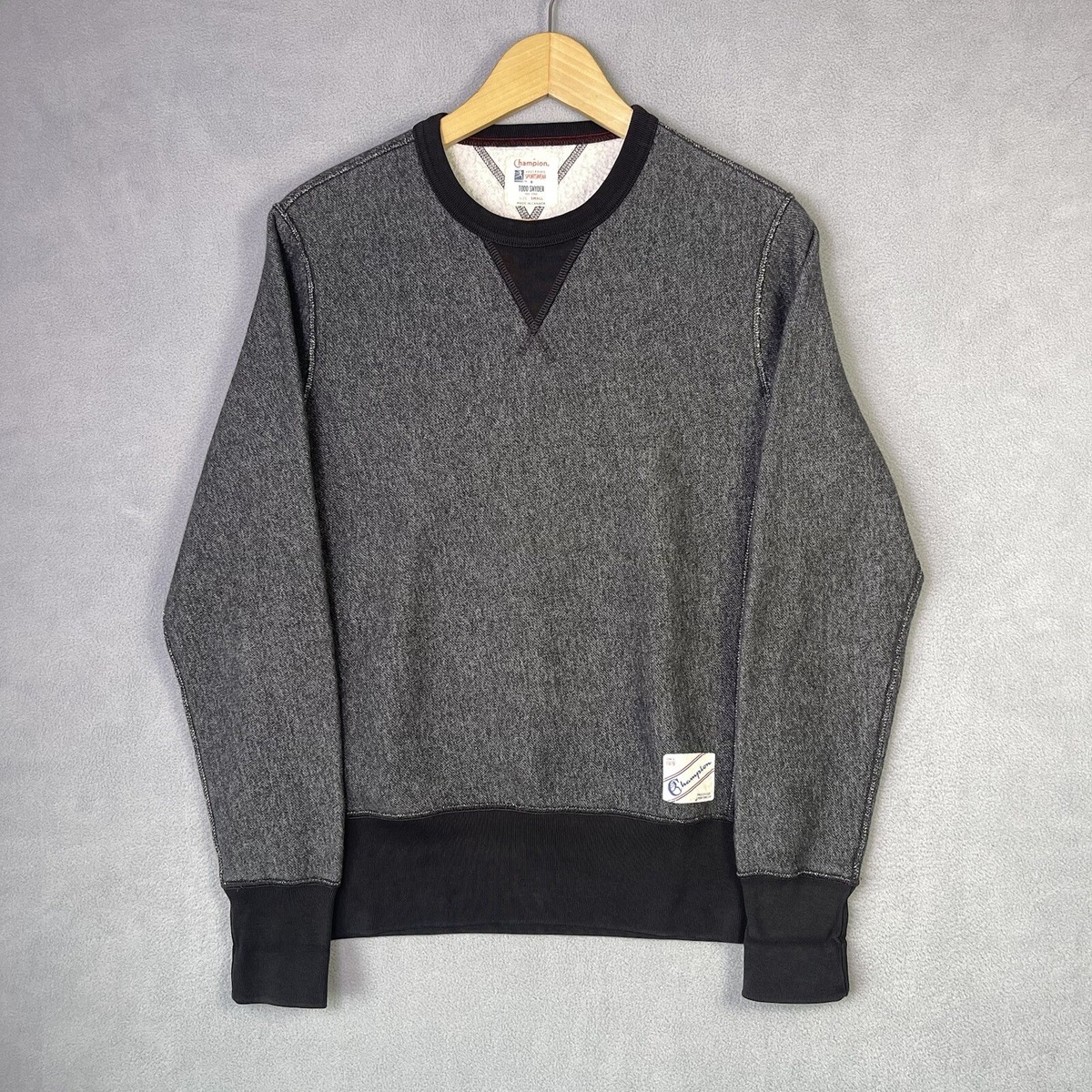 Todd Snyder Champion Sweatshirt Men's Small Grey Black Reverse