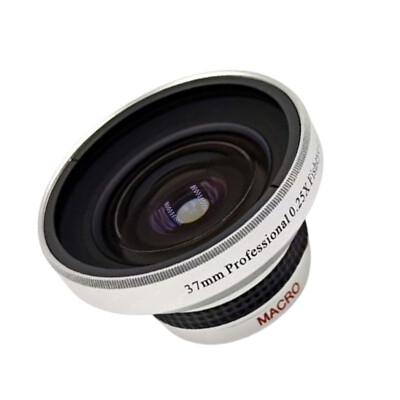 Silver Strong Applicability 37mm 0.25X Super Fisheye Additional Lens For 37m