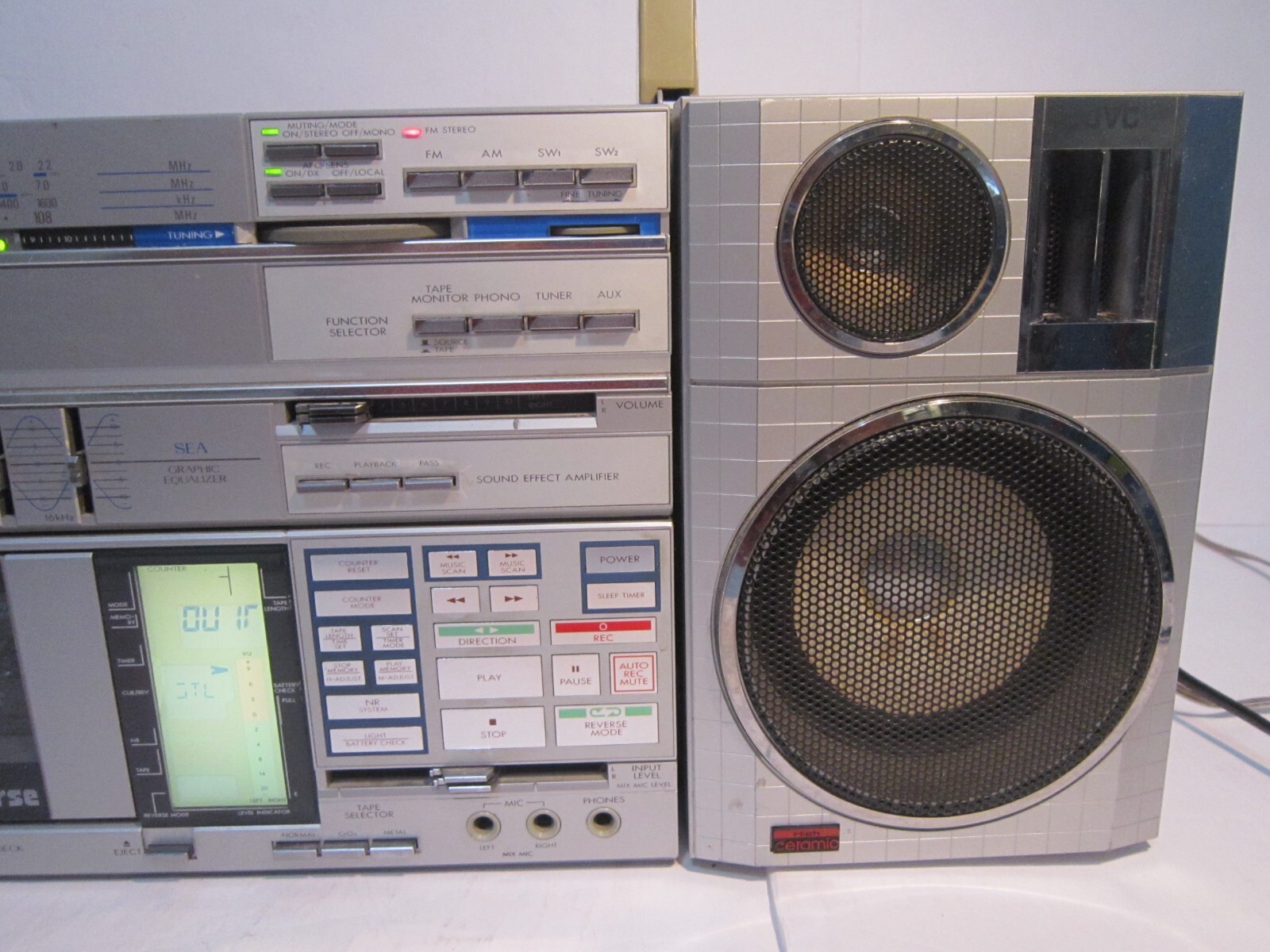 Rare Vintage Radio Cassette JVC PCR55C Old School Ghetto Blaster Boombox Works eBay