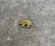 Tiny Gray Enamel Armadillo Lapel Pin Unmarked