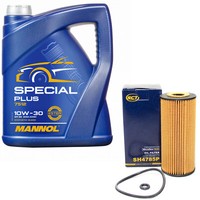 MotoröL Set 10W-30 5 Liter + ÖLfilter SH 4785 P FüR Mercedes A-Klasse Vaneo 1.7