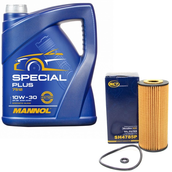 MotoröL Set 10W-30 5 Liter + ÖLfilter SH 4785 P FüR Mercedes A-Klasse Vaneo 1.7-image