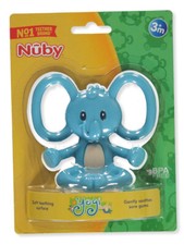Nuby Baby Silicone Elephant Teether - blue, one size