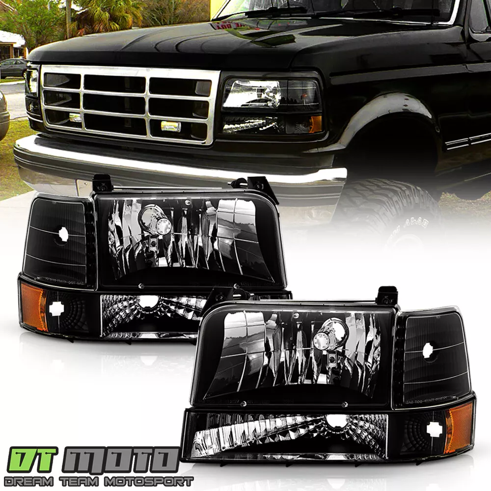 1992 1996 Ford Bronco F150 F250 F350 Headlights Bumper Signal Corner Lamps Pair