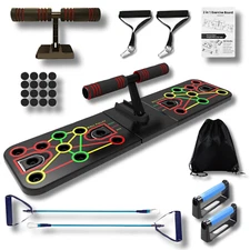 Push Up Board with Sit up Stand. Multifunctional Push Up Board Resistance Bands