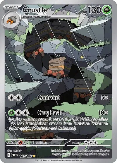 Crustle 183/182 SV Paradox Rift Illustration Rare Pokemon NM