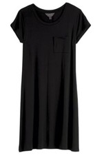 Market & Spruce Short Sleeve One Pocket Scoop Neck T-Shirt Dress Large, Black
